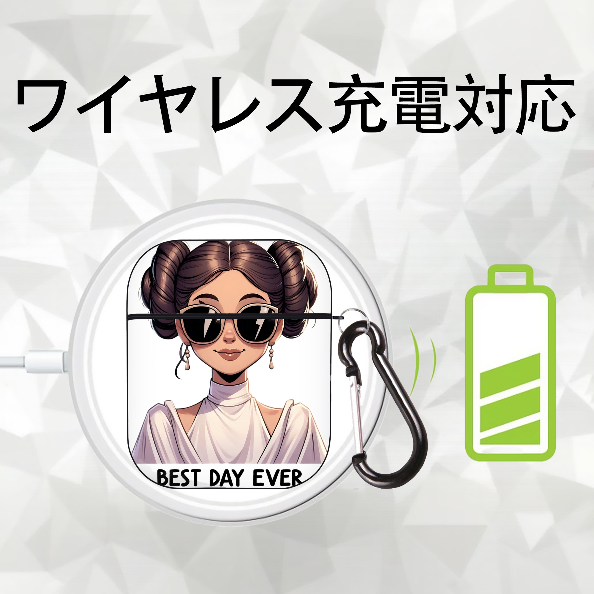 スター・ウォーズ Star Wars AirPods 第2世代保護ケース ハードシェル ブラック 耐衝撃・防指紋・カラビナ付き