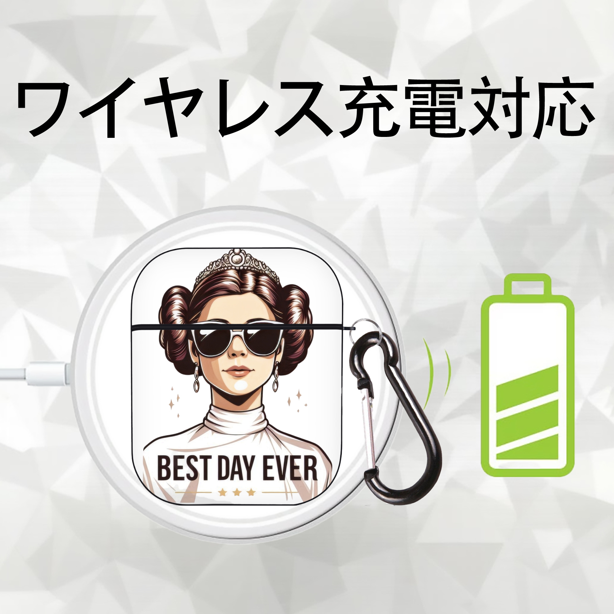 スター・ウォーズ Star Wars AirPods 第2世代保護ケース ハードシェル ブラック 耐衝撃・防指紋・カラビナ付き