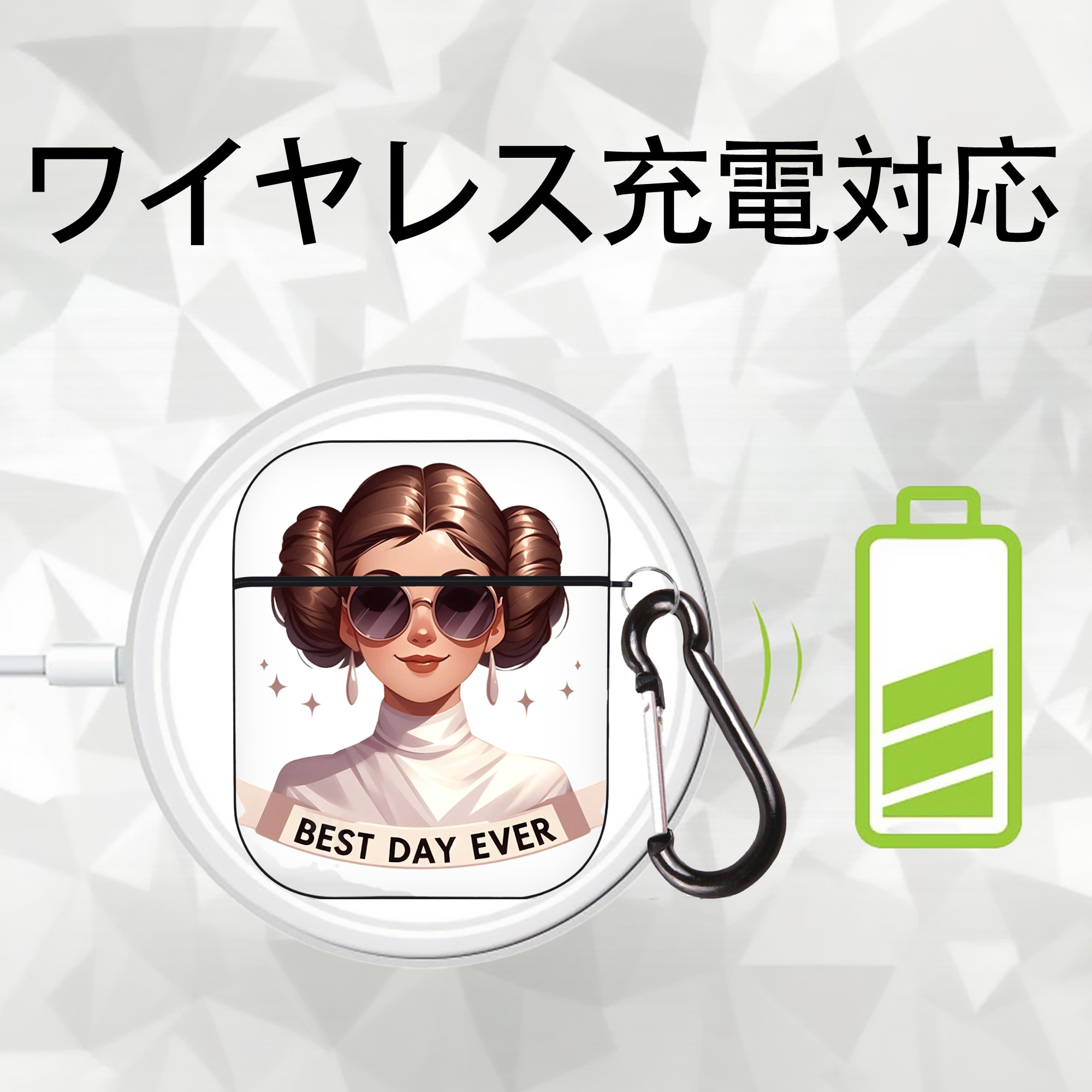スター・ウォーズ Star Wars AirPods 第2世代保護ケース ハードシェル ブラック 耐衝撃・防指紋・カラビナ付き