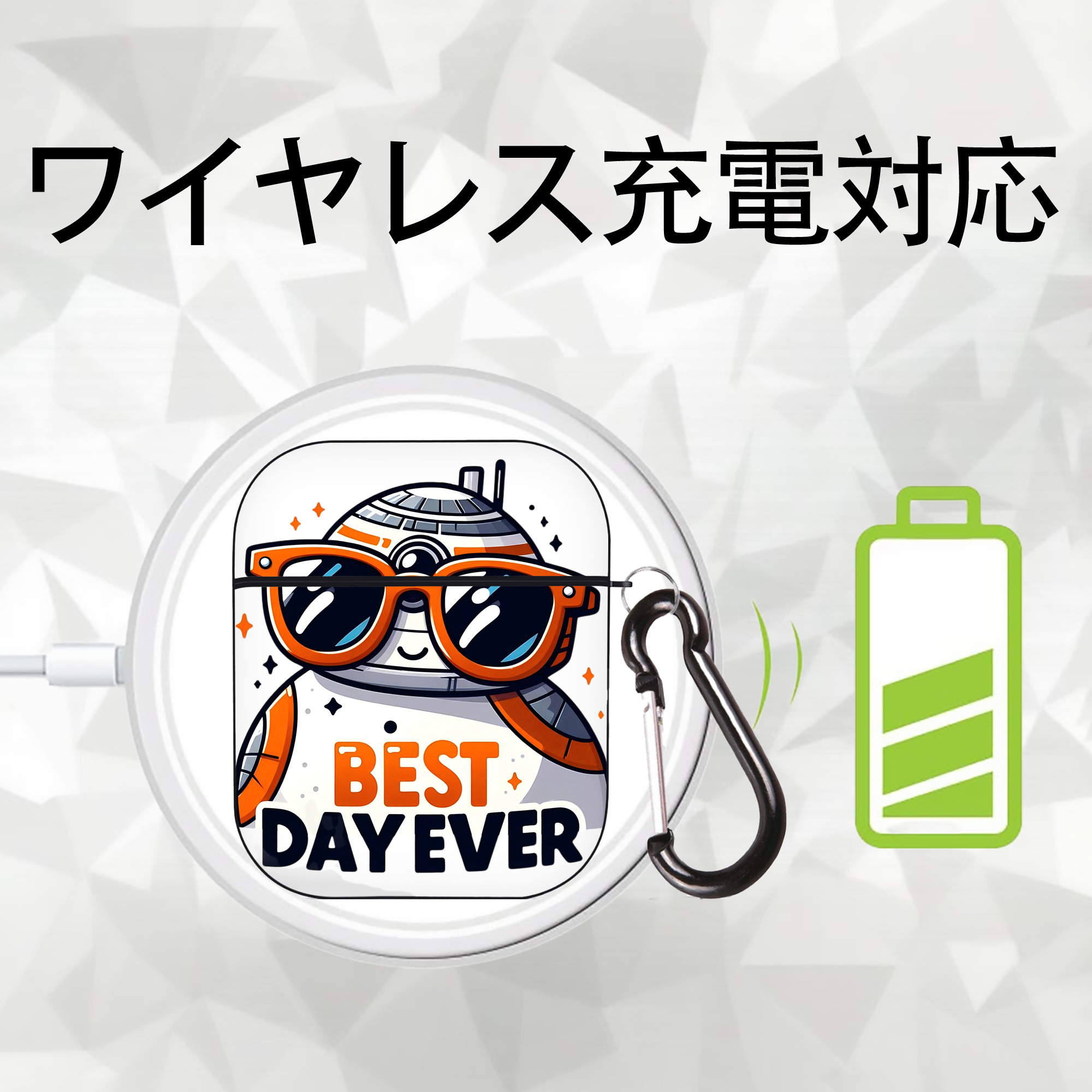 スター・ウォーズ Star Wars AirPods 第2世代保護ケース ハードシェル ブラック 耐衝撃・防指紋・カラビナ付き