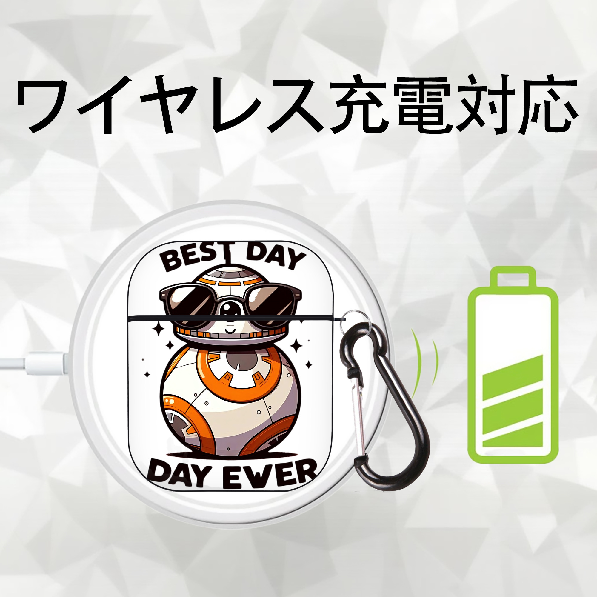 スター・ウォーズ Star Wars AirPods 第2世代保護ケース ハードシェル ブラック 耐衝撃・防指紋・カラビナ付き