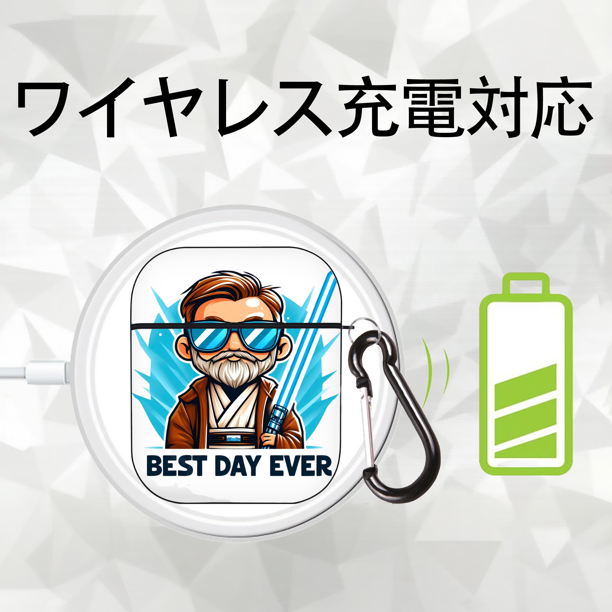 スター・ウォーズ Star Wars AirPods 第2世代保護ケース ハードシェル ブラック 耐衝撃・防指紋・カラビナ付き
